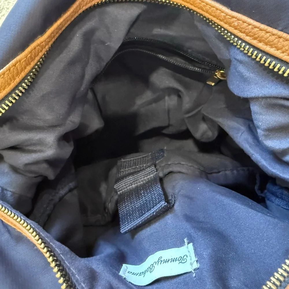 Tommy Bahama Navy and Brown Men's Backpack